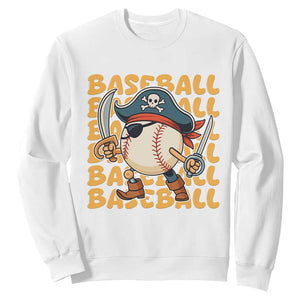 Funny Pirate Baseball Sweatshirt Sport Lover Gift TS12 White Print Your Wear