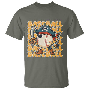 Funny Pirate Baseball T Shirt Sport Lover Gift TS12 Military Green Print Your Wear