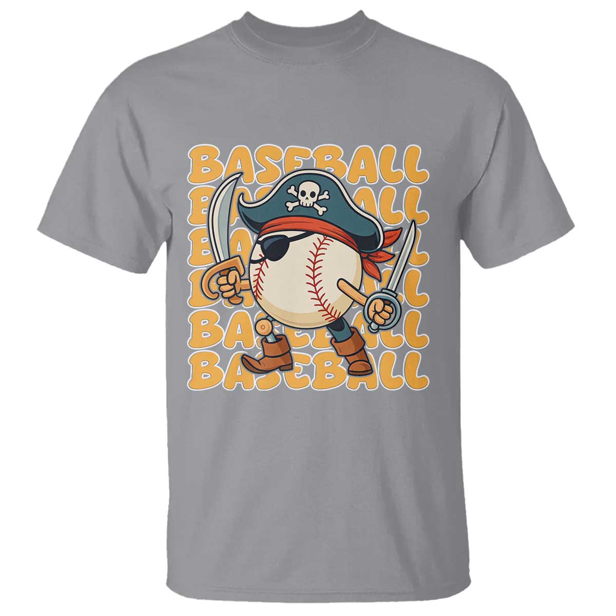 Funny Pirate Baseball T Shirt Sport Lover Gift TS12 Sport Gray Print Your Wear