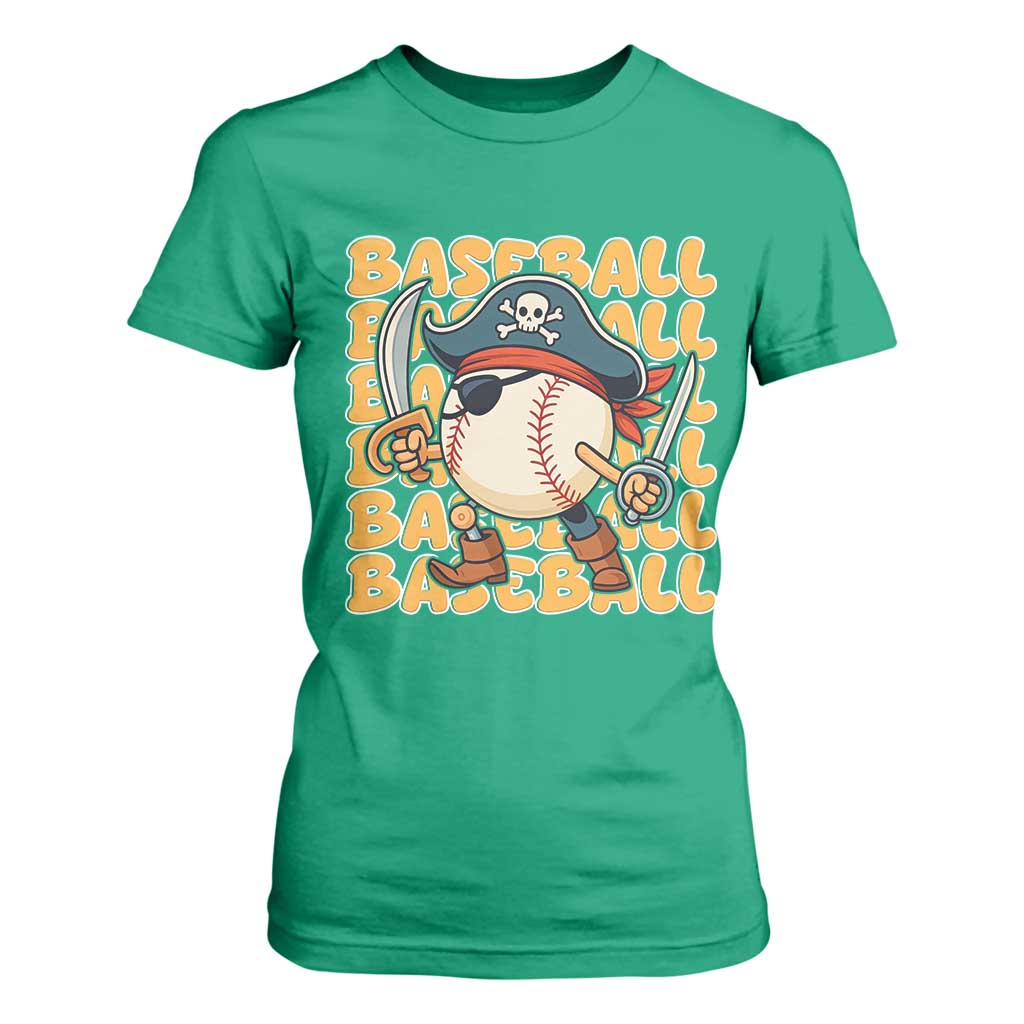 Funny Pirate Baseball T Shirt For Women Sport Lover Gift TS12 Irish Green Print Your Wear