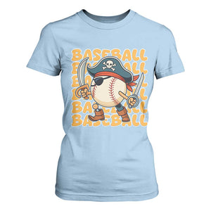 Funny Pirate Baseball T Shirt For Women Sport Lover Gift TS12 Light Blue Print Your Wear