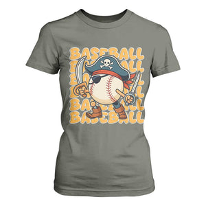 Funny Pirate Baseball T Shirt For Women Sport Lover Gift TS12 Military Green Print Your Wear