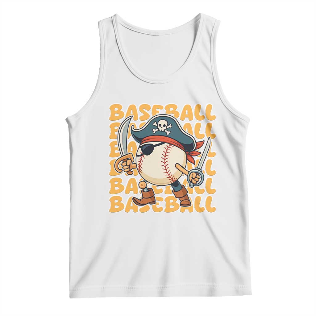 Funny Pirate Baseball Tank Top Sport Lover Gift TS12 White Print Your Wear