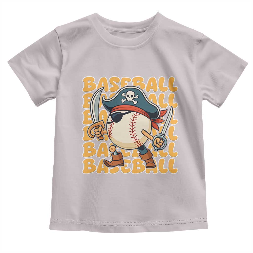 Funny Pirate Baseball Toddler T Shirt Sport Lover Gift TS12 Ice Gray Print Your Wear