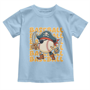 Funny Pirate Baseball Toddler T Shirt Sport Lover Gift TS12 Light Blue Print Your Wear