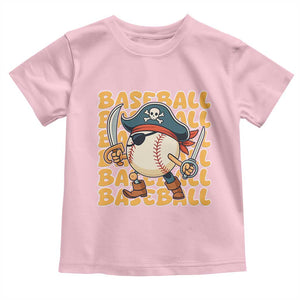 Funny Pirate Baseball Toddler T Shirt Sport Lover Gift TS12 Light Pink Print Your Wear