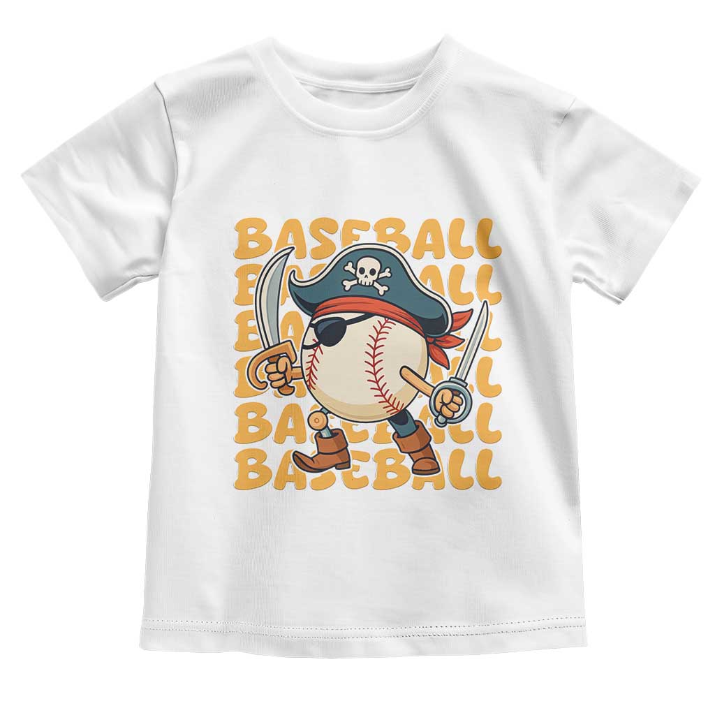 Funny Pirate Baseball Toddler T Shirt Sport Lover Gift TS12 White Print Your Wear