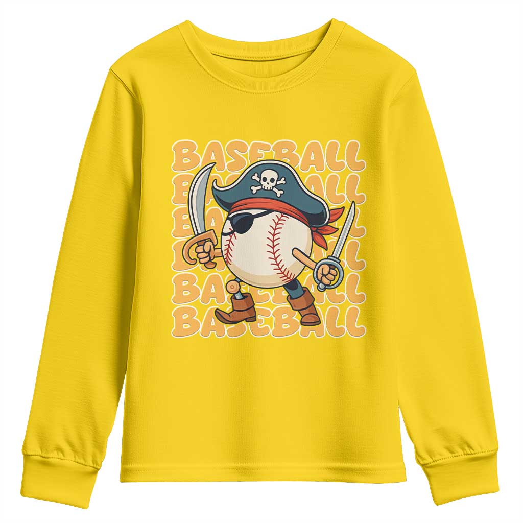Funny Pirate Baseball Youth Sweatshirt Sport Lover Gift TS12 Daisy Print Your Wear