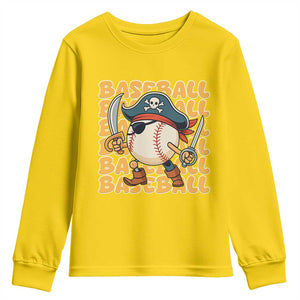 Funny Pirate Baseball Youth Sweatshirt Sport Lover Gift TS12 Daisy Print Your Wear