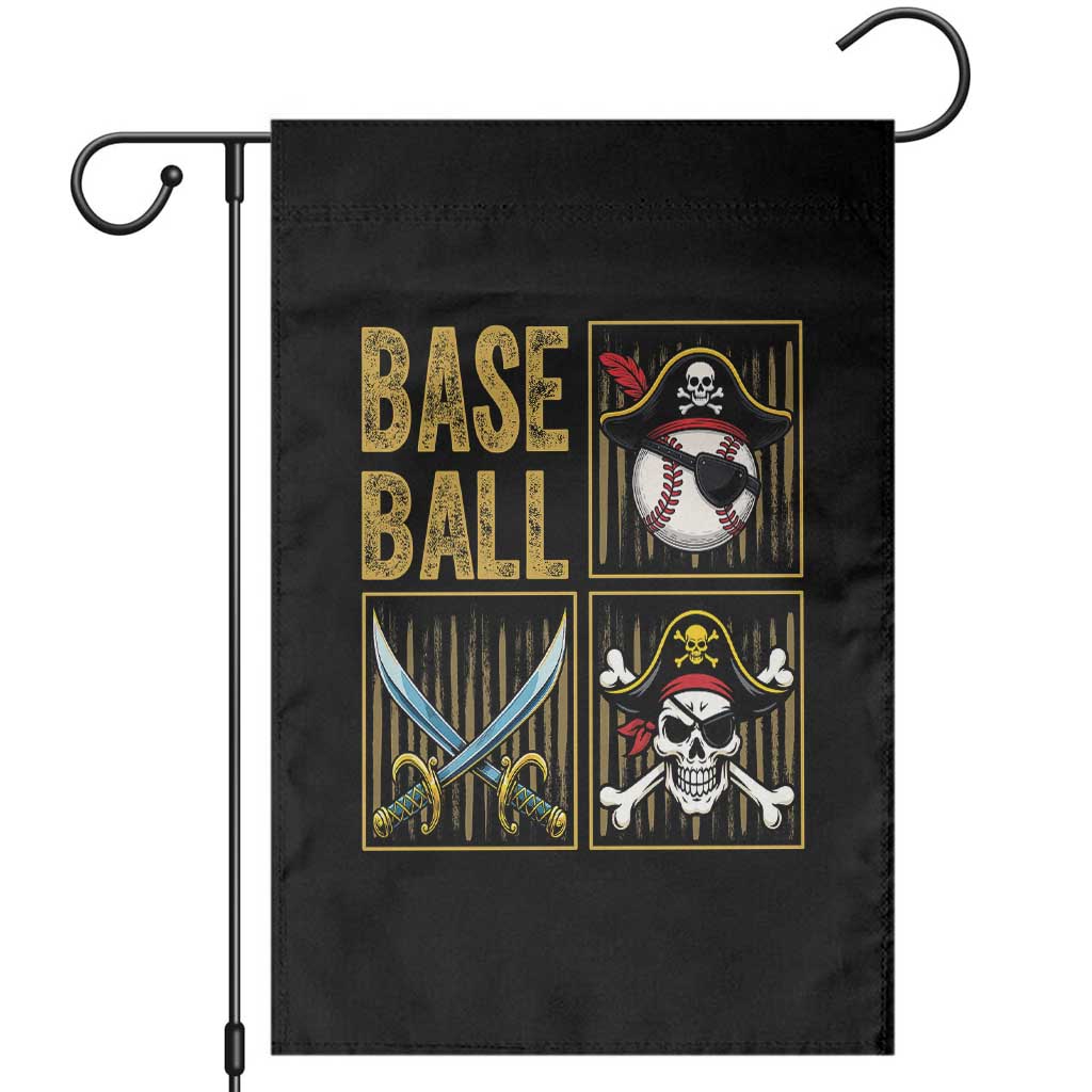 Funny Pirate Skeleton Baseball Garden Flag Sports Lover Gifts TS12 Black Print Your Wear