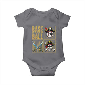 Funny Pirate Skeleton Baseball Baby Onesie Sports Lover Gifts TS12 Charcoal Print Your Wear