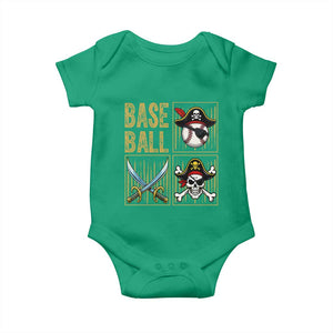 Funny Pirate Skeleton Baseball Baby Onesie Sports Lover Gifts TS12 Irish Green Print Your Wear