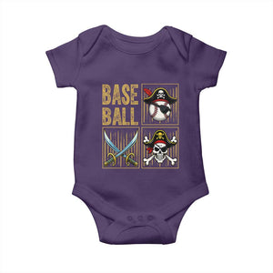 Funny Pirate Skeleton Baseball Baby Onesie Sports Lover Gifts TS12 Purple Print Your Wear