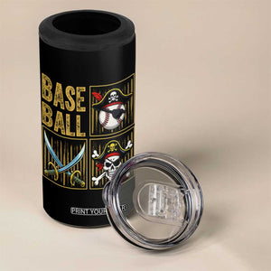 Funny Pirate Skeleton Baseball 4 in 1 Can Cooler Tumbler Sports Lover Gifts TS12 Print Your Wear