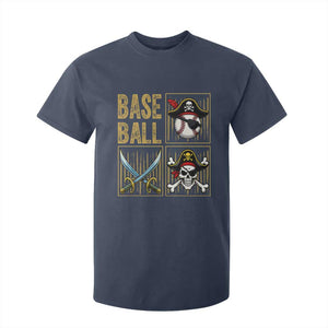 Funny Pirate Skeleton Baseball T Shirt For Kid Sports Lover Gifts TS12 Navy Print Your Wear
