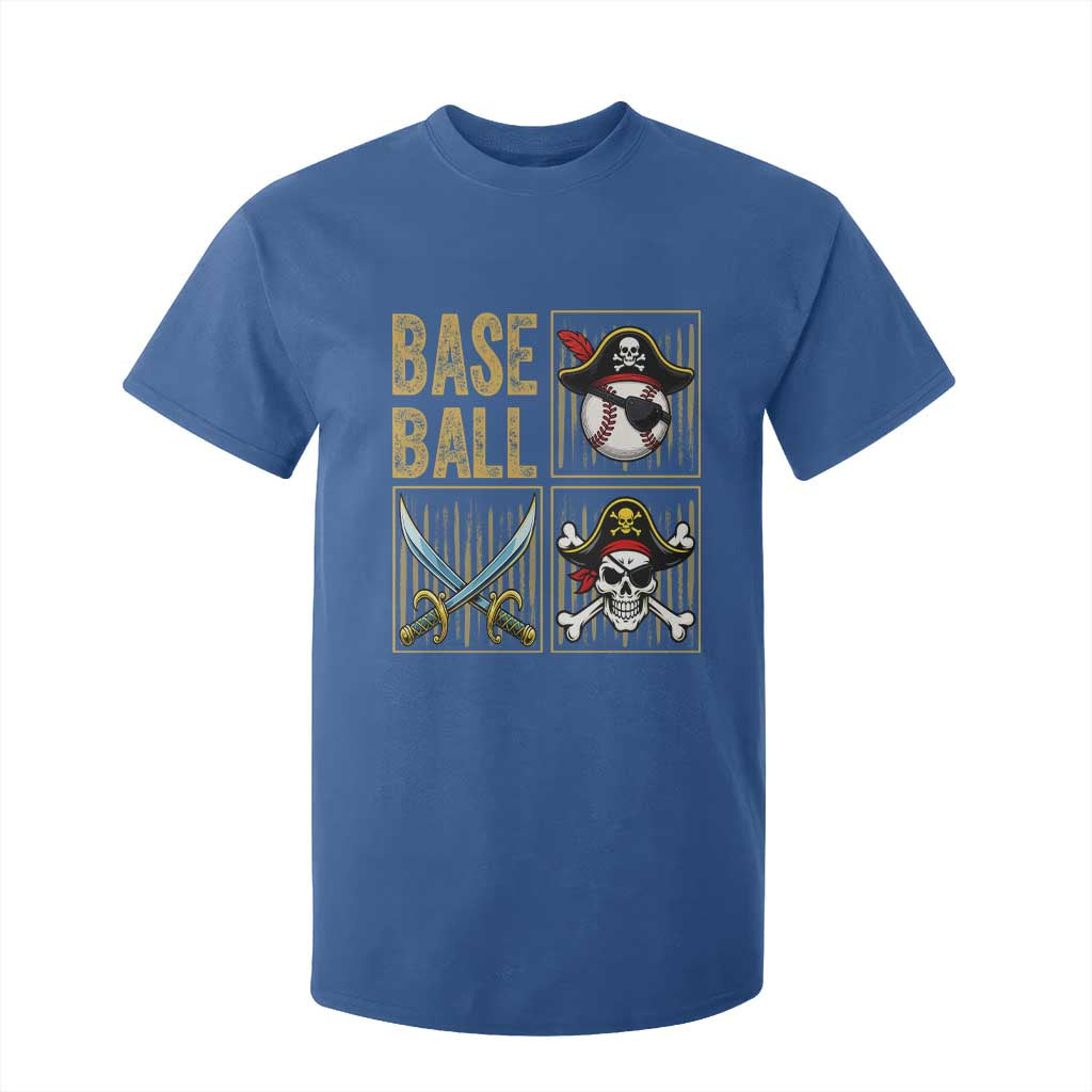 Funny Pirate Skeleton Baseball T Shirt For Kid Sports Lover Gifts TS12 Royal Blue Print Your Wear