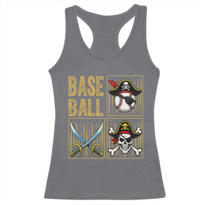 Funny Pirate Skeleton Baseball Racerback Tank Top Sports Lover Gifts TS12 Charcoal Print Your Wear