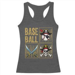 Funny Pirate Skeleton Baseball Racerback Tank Top Sports Lover Gifts TS12 Dark Heather Print Your Wear