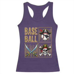 Funny Pirate Skeleton Baseball Racerback Tank Top Sports Lover Gifts TS12 Purple Print Your Wear