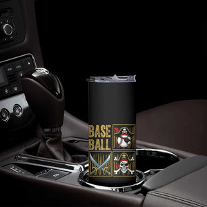 Funny Pirate Skeleton Baseball Skinny Tumbler Sports Lover Gifts TS12 Print Your Wear