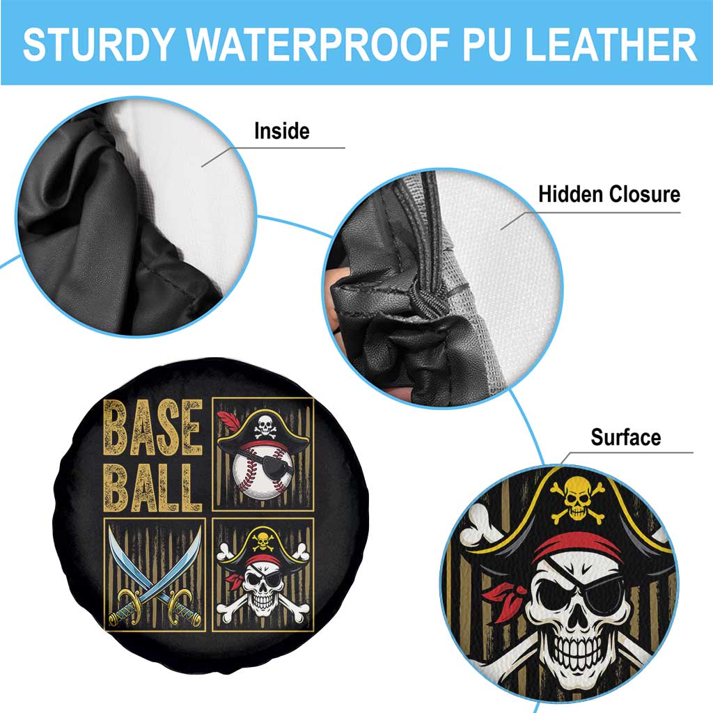 Funny Pirate Skeleton Baseball Spare Tire Cover Sports Lover Gifts TS12 Print Your Wear