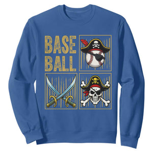 Funny Pirate Skeleton Baseball Sweatshirt Sports Lover Gifts TS12 Royal Blue Print Your Wear