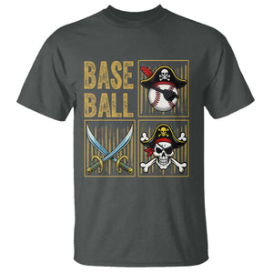 Funny Pirate Skeleton Baseball T Shirt Sports Lover Gifts TS12 Dark Heather Print Your Wear