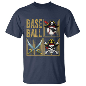 Funny Pirate Skeleton Baseball T Shirt Sports Lover Gifts TS12 Navy Print Your Wear