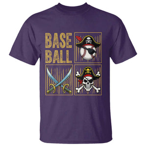 Funny Pirate Skeleton Baseball T Shirt Sports Lover Gifts TS12 Purple Print Your Wear