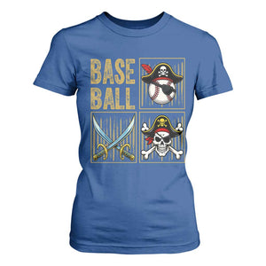 Funny Pirate Skeleton Baseball T Shirt For Women Sports Lover Gifts TS12 Royal Blue Print Your Wear
