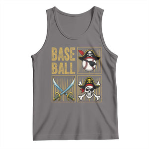 Funny Pirate Skeleton Baseball Tank Top Sports Lover Gifts TS12 Deep Heather Print Your Wear