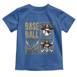 Funny Pirate Skeleton Baseball Toddler T Shirt Sports Lover Gifts TS12 Royal Blue Print Your Wear