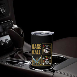 Funny Pirate Skeleton Baseball Tumbler Cup Sports Lover Gifts TS12 Print Your Wear