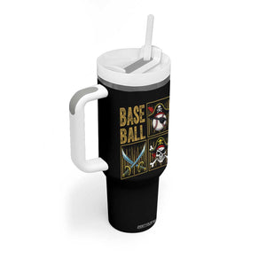 Funny Pirate Skeleton Baseball Tumbler With Handle Sports Lover Gifts TS12 Print Your Wear
