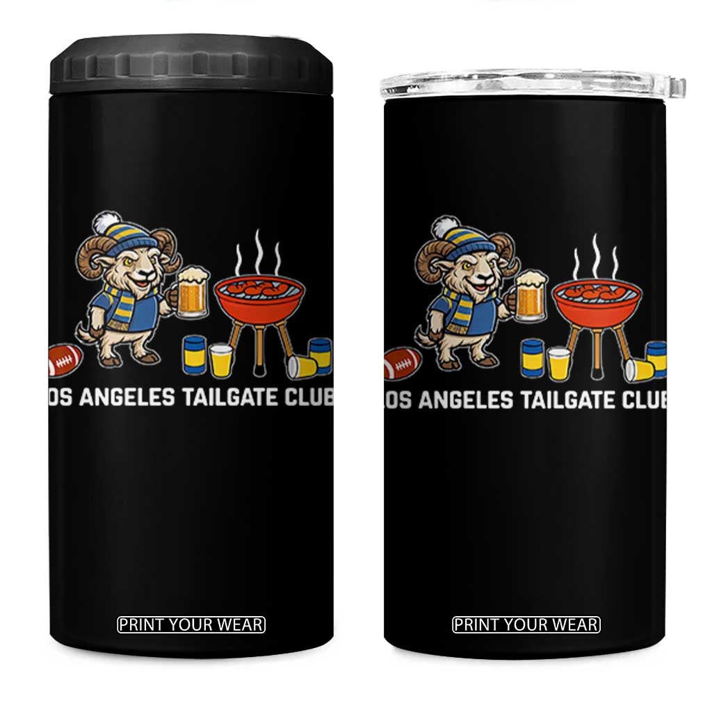 Funny Los Angeles Tailgate Club 4 in 1 Can Cooler Tumbler Game Day BBQ Ram Fan TS12 One Size: 16 oz Black Print Your Wear