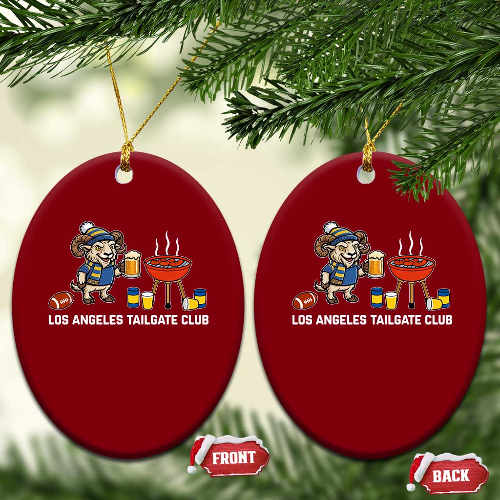 Funny Los Angeles Tailgate Club Ceramic Ornament Game Day BBQ Ram Fan
