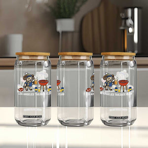 Funny Los Angeles Tailgate Club Glass Can Game Day BBQ Ram Fan