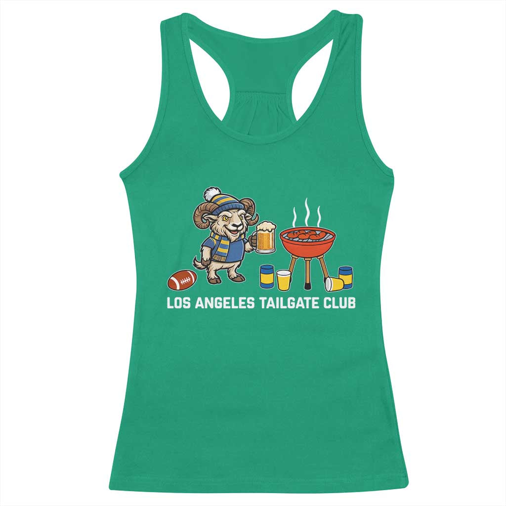 Funny Los Angeles Tailgate Club Racerback Tank Top Game Day BBQ Ram Fan