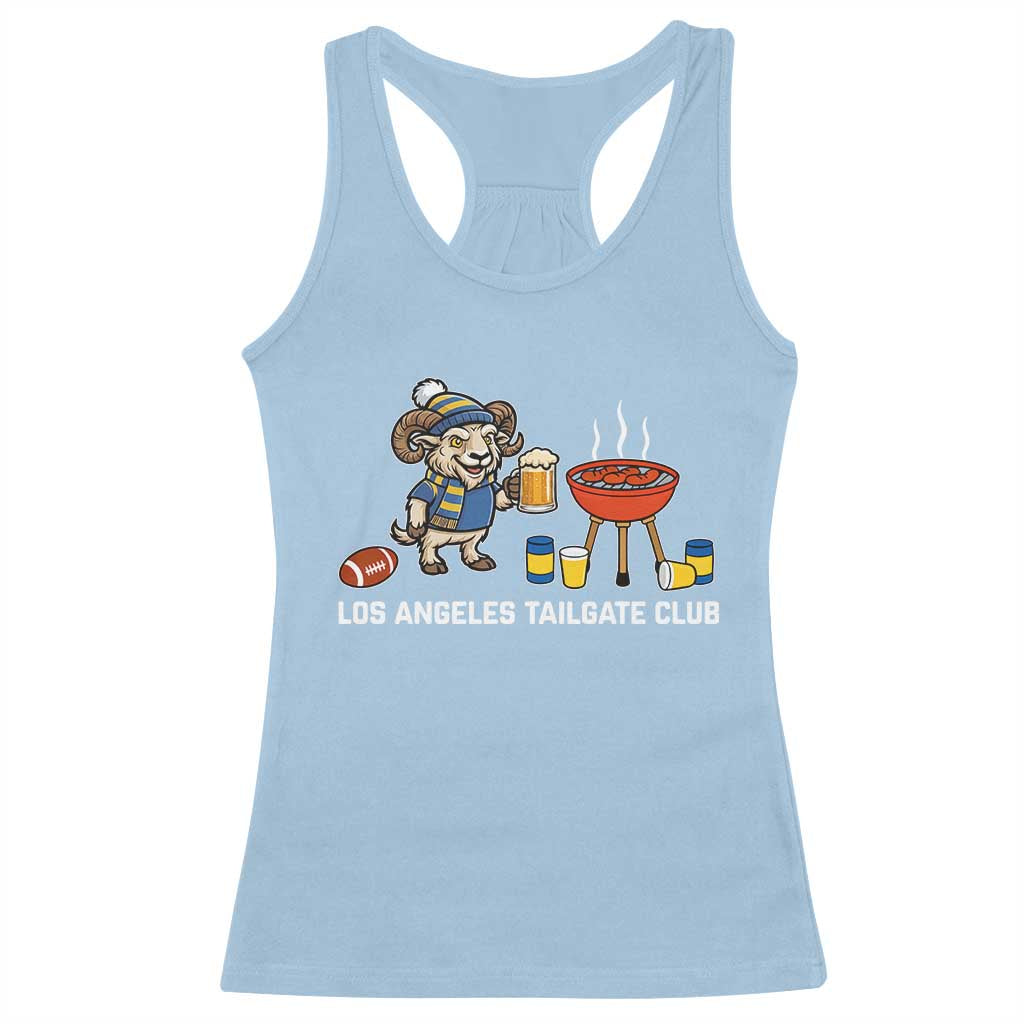 Funny Los Angeles Tailgate Club Racerback Tank Top Game Day BBQ Ram Fan