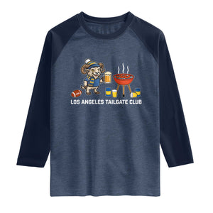 Funny Los Angeles Tailgate Club Raglan Shirt Game Day BBQ Ram Fan