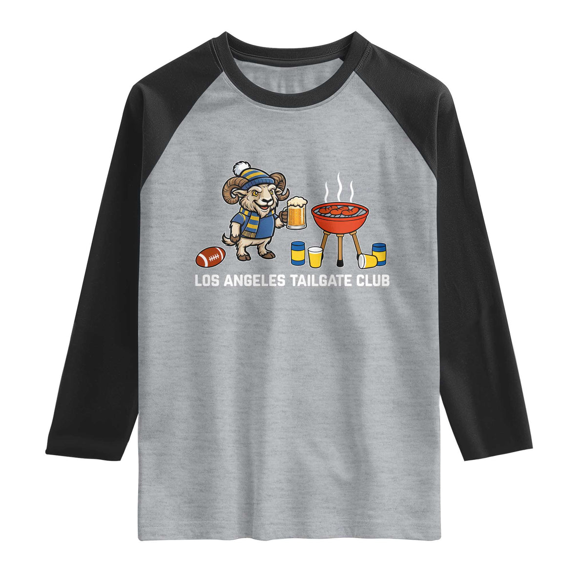 Funny Los Angeles Tailgate Club Raglan Shirt Game Day BBQ Ram Fan