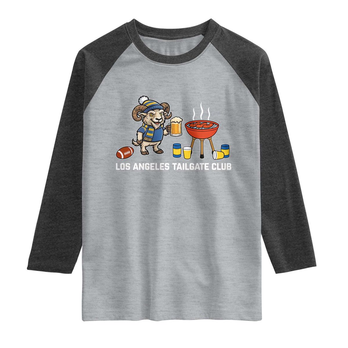 Funny Los Angeles Tailgate Club Raglan Shirt Game Day BBQ Ram Fan