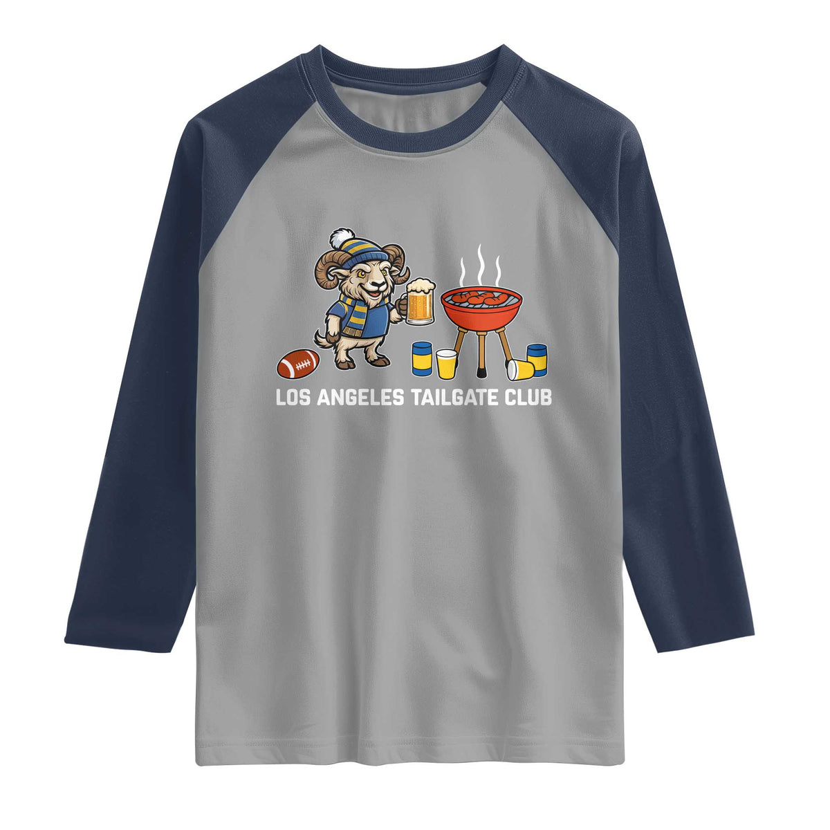 Funny Los Angeles Tailgate Club Raglan Shirt Game Day BBQ Ram Fan
