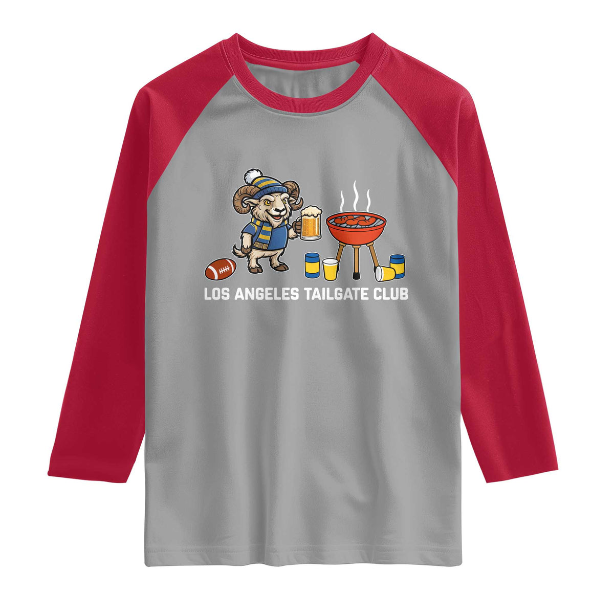 Funny Los Angeles Tailgate Club Raglan Shirt Game Day BBQ Ram Fan