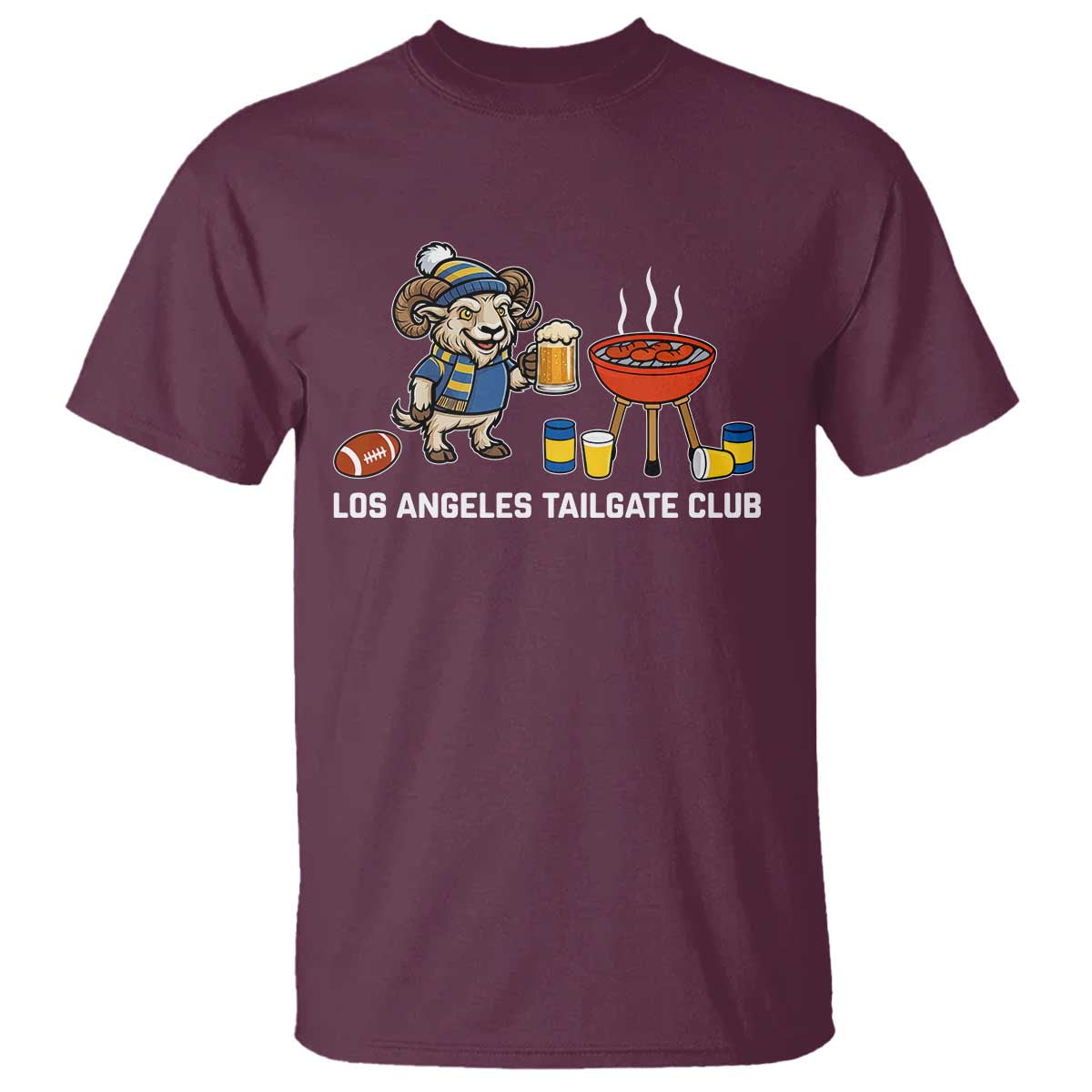 Funny Los Angeles Tailgate Club T Shirt Game Day BBQ Ram Fan