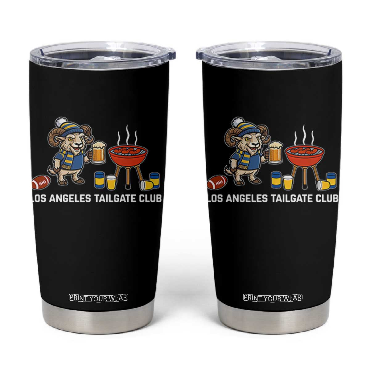 Funny Los Angeles Tailgate Club Tumbler Cup Game Day BBQ Ram Fan TS12 Black Print Your Wear