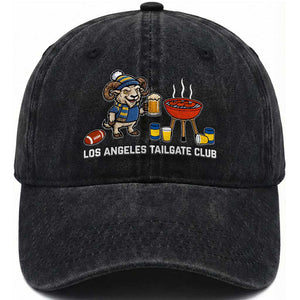 Funny Los Angeles Tailgate Club Washed Cotton Baseball Cap Game Day BBQ Ram Fan