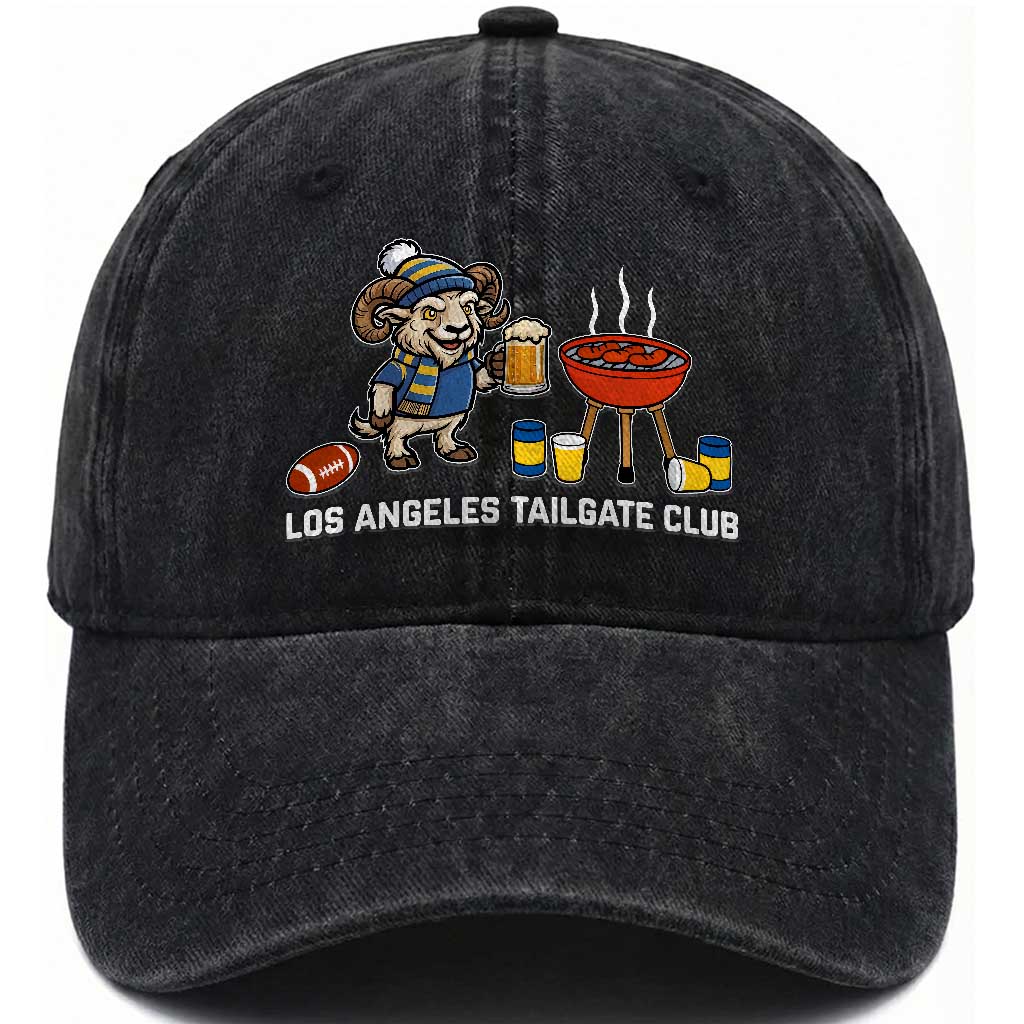 Funny Los Angeles Tailgate Club Washed Cotton Baseball Cap Game Day BBQ Ram Fan TS12 Print Your Wear