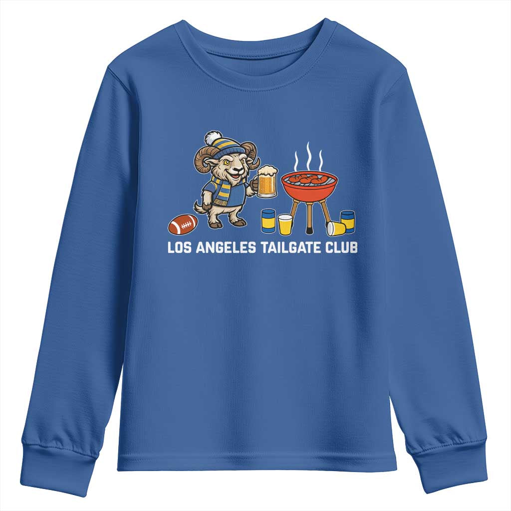 Funny Los Angeles Tailgate Club Youth Sweatshirt Game Day BBQ Ram Fan TS12 Royal Blue Print Your Wear
