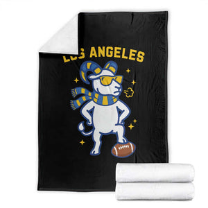 Cool Ram Football Fan Throw Blanket Royal Blue And Gold Pride